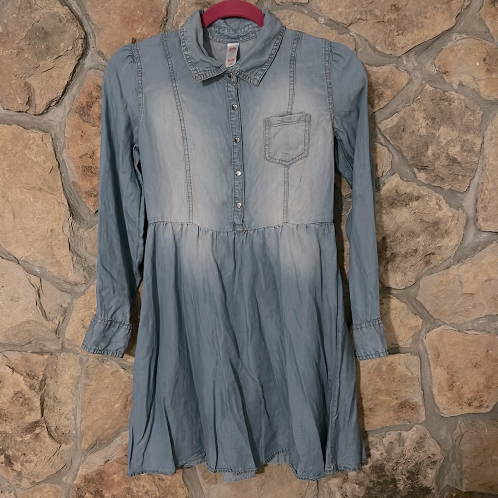 Justice Long Sleeve Denim Dress